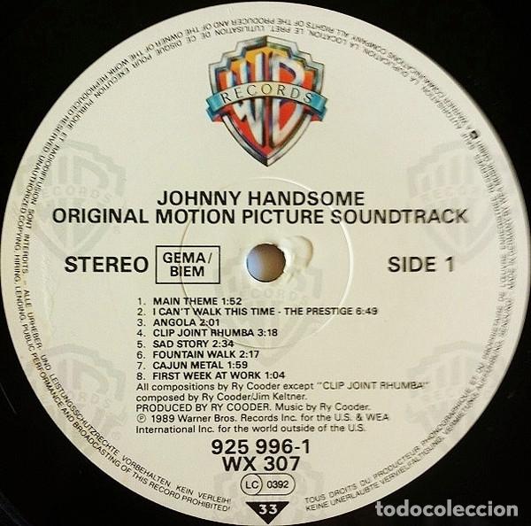 Discos de vinilo: Ry Cooder, Johnny Handsome. - LP - Foto 3