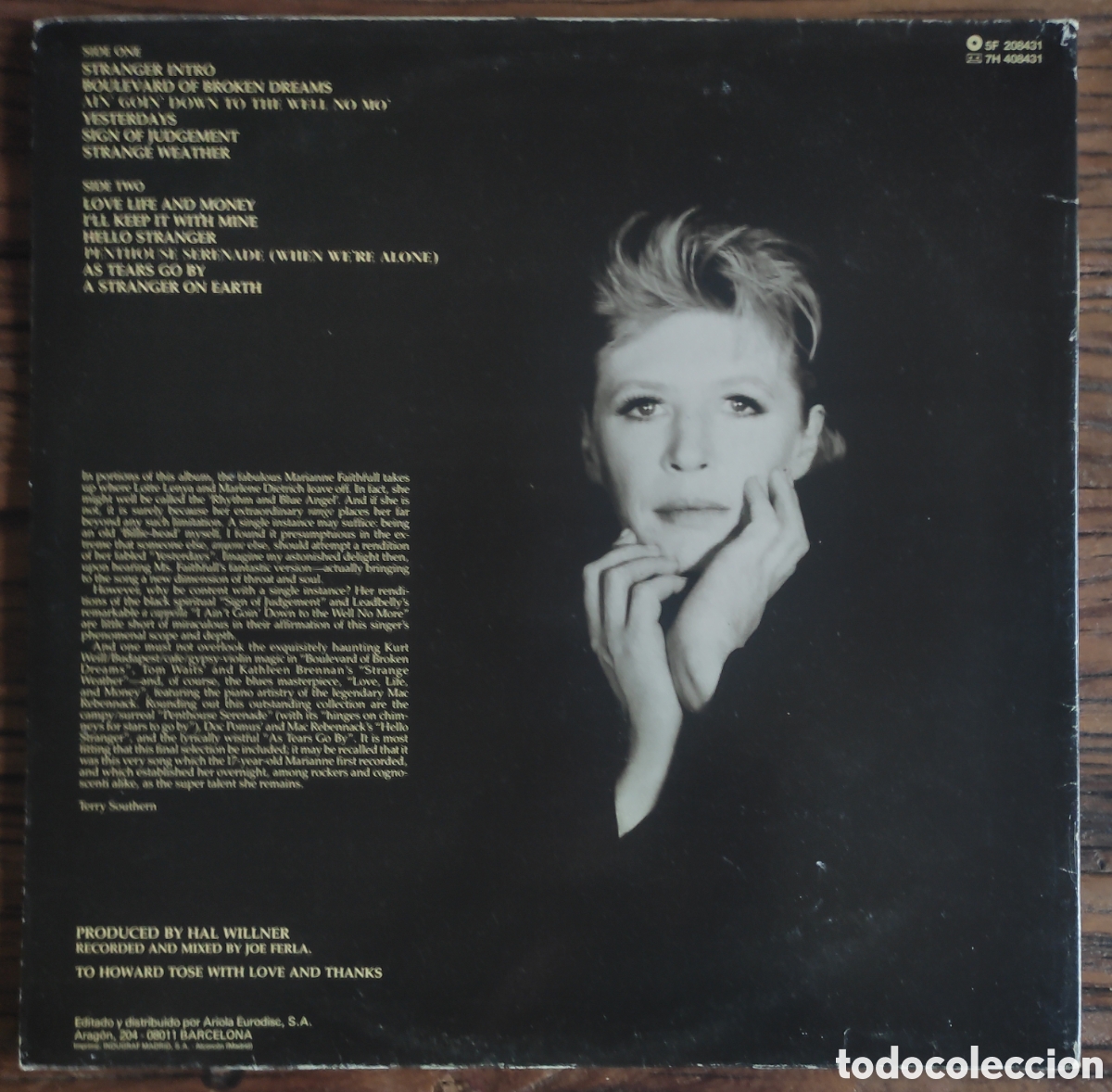 Discos de vinilo: LP Marianne Faithfull &ndash; Strange Weather (Edici&oacute;n Original Espa&ntilde;a 1987) Island