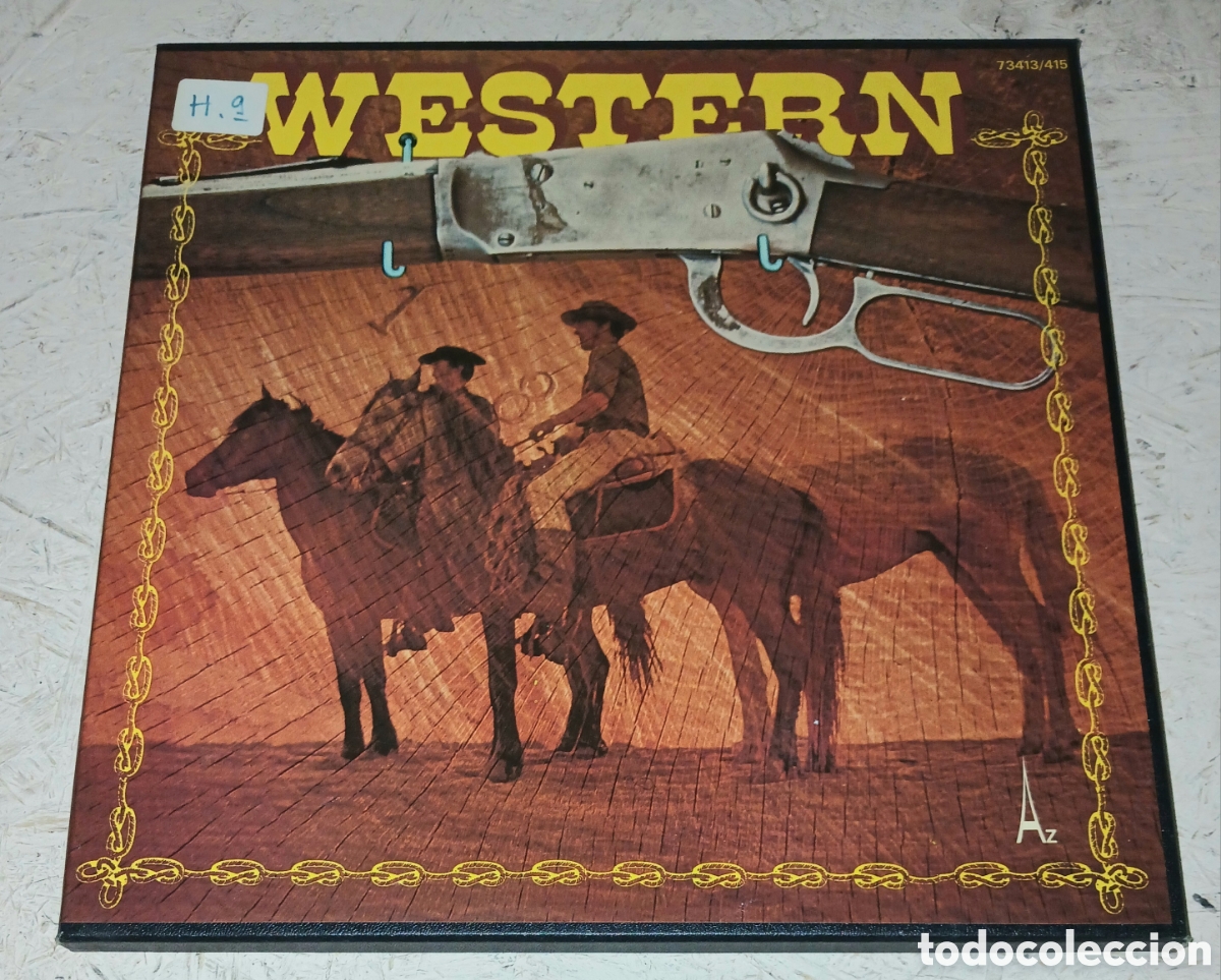 Discos de vinilo: Caja 3 LP Western &ndash; Bandas Sonoras Y M&uacute;sica Del Oeste &ndash; Disc' AZ (73413/415, Box Set)