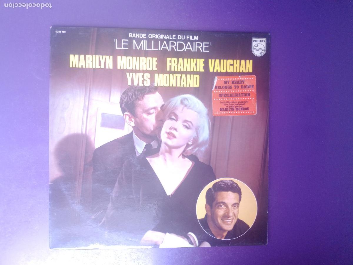 Discos de vinilo: Marilyn Monroe / Frankie Vaughan / Yves Montand &ndash; LE MILLIONARDE - LP PHILIPS 196? - BSO CINE