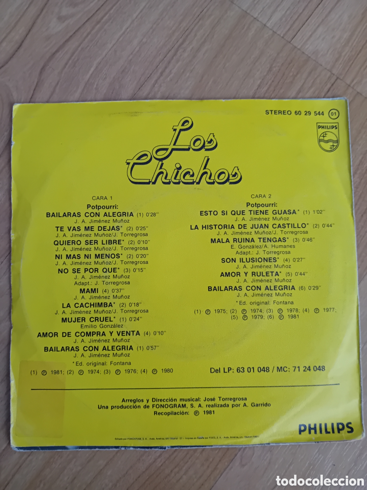 Discos de vinilo: LOS CHICHOS. 16 EXITOS PARA QUE TU LO BAILES - Foto 2