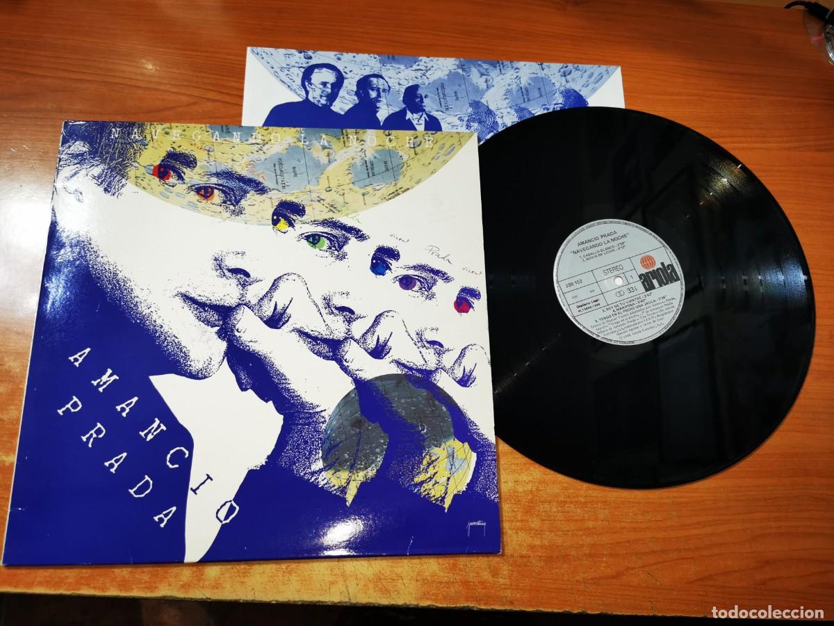 Discos de vinilo: AMANCIO PRADA Navegando la noche LP VINILO DEL A&Ntilde;O 1988 CON ENCARTE CONTIENE 9 TEMAS