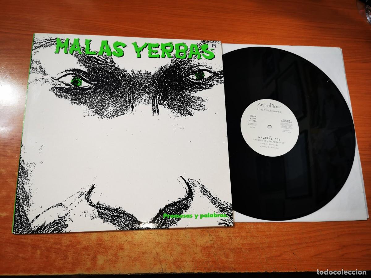 Discos de vinilo: MALAS YERBAS Promesas y palabras MAXI SINGLE VINILO PROMO DEL A&Ntilde;O 1991 CONTIENE 3 TEMAS