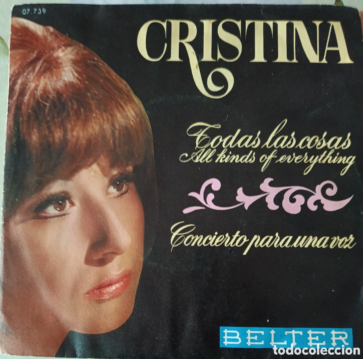 Discos de vinilo: Cristina single sello Belter editado en Espa&ntilde;a a&ntilde;o 1970.