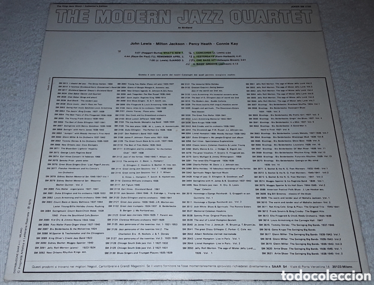 Discos de vinilo: LP - THE MODERN JAZZ QUARTET - AT BIRDLAND - Foto 2