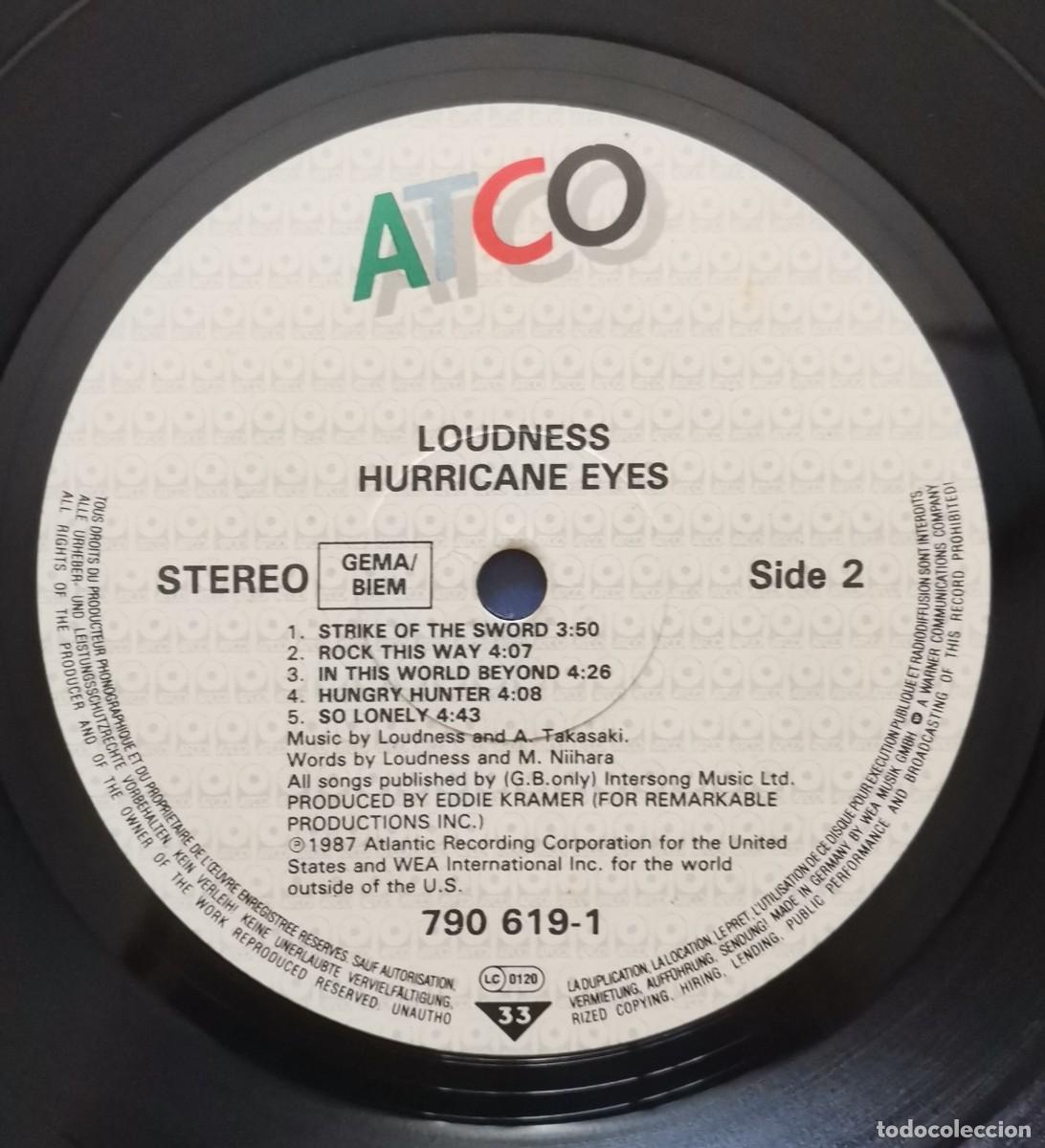 Discos de vinilo: Loudness &ndash; Hurricane Eyes LP 1987 - Foto 4