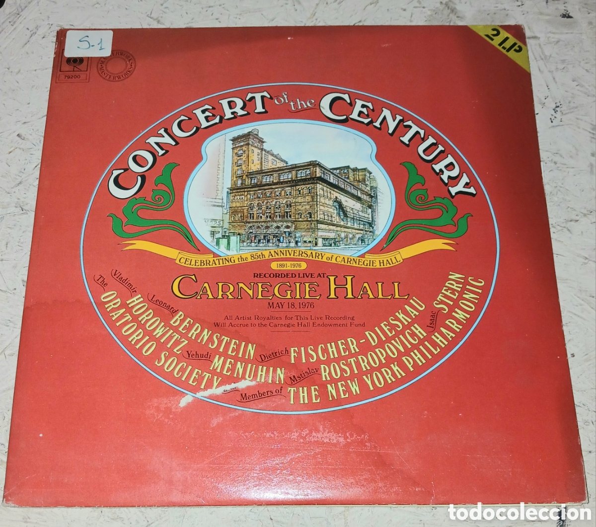 Discos de vinilo: Vinilo 2LP Concert of the Century &ndash; Recorded Live at Carnegie Hall (18 de Mayo de 1976) &ndash; CBS Master