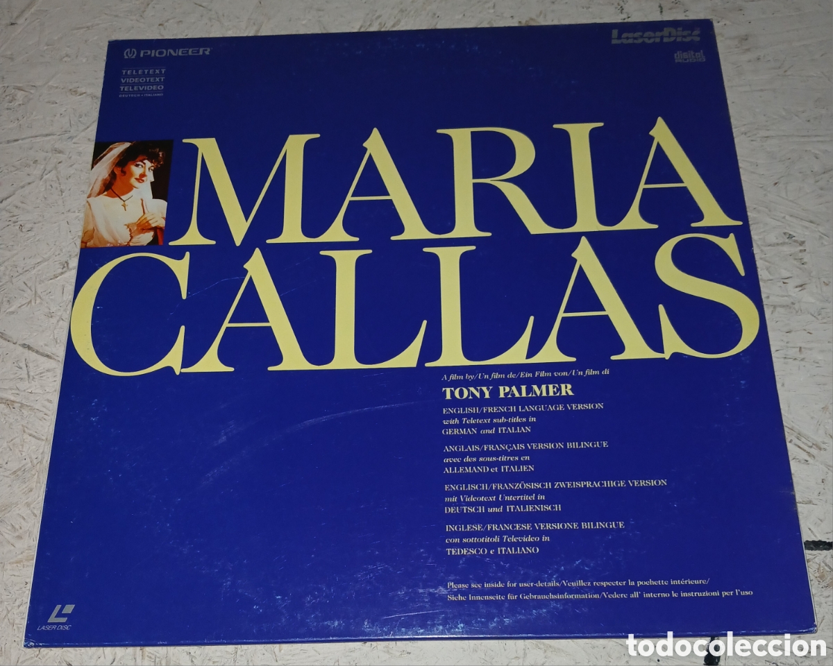 Discos de vinilo: LaserDisc Maria Callas &ndash; A Film By Tony Palmer &ndash; Pioneer Artists / RM Associates (PLMCB 00231)