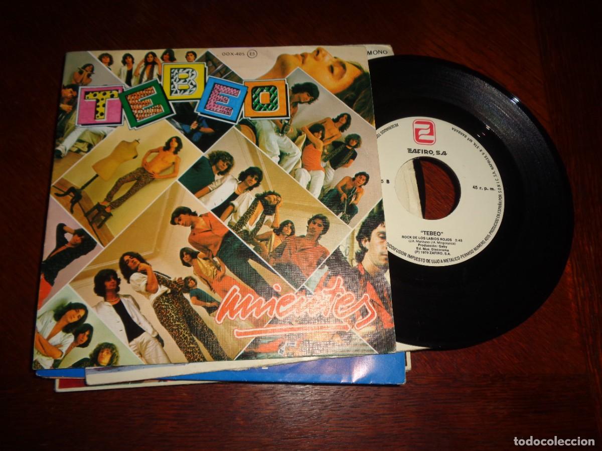 Vinyl records: TEBEO. MIENTES / ROCK DE LOS LABIOS ROJOS. PROMO. ZAFIRO, 1979. IMPECABLE(#)