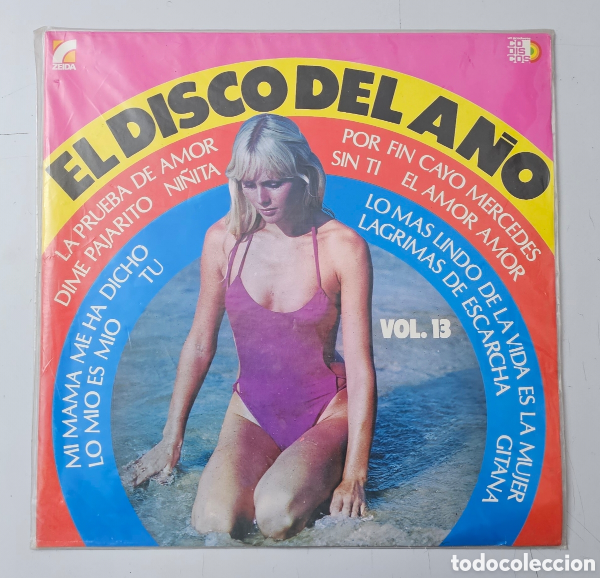 Discos de vinilo: LP V/A EL DISCO DEL A&Ntilde;O VOL.13 (Colombia - Zeida/Codiscos - 1981) Cumbia Salsa SEXY COVER