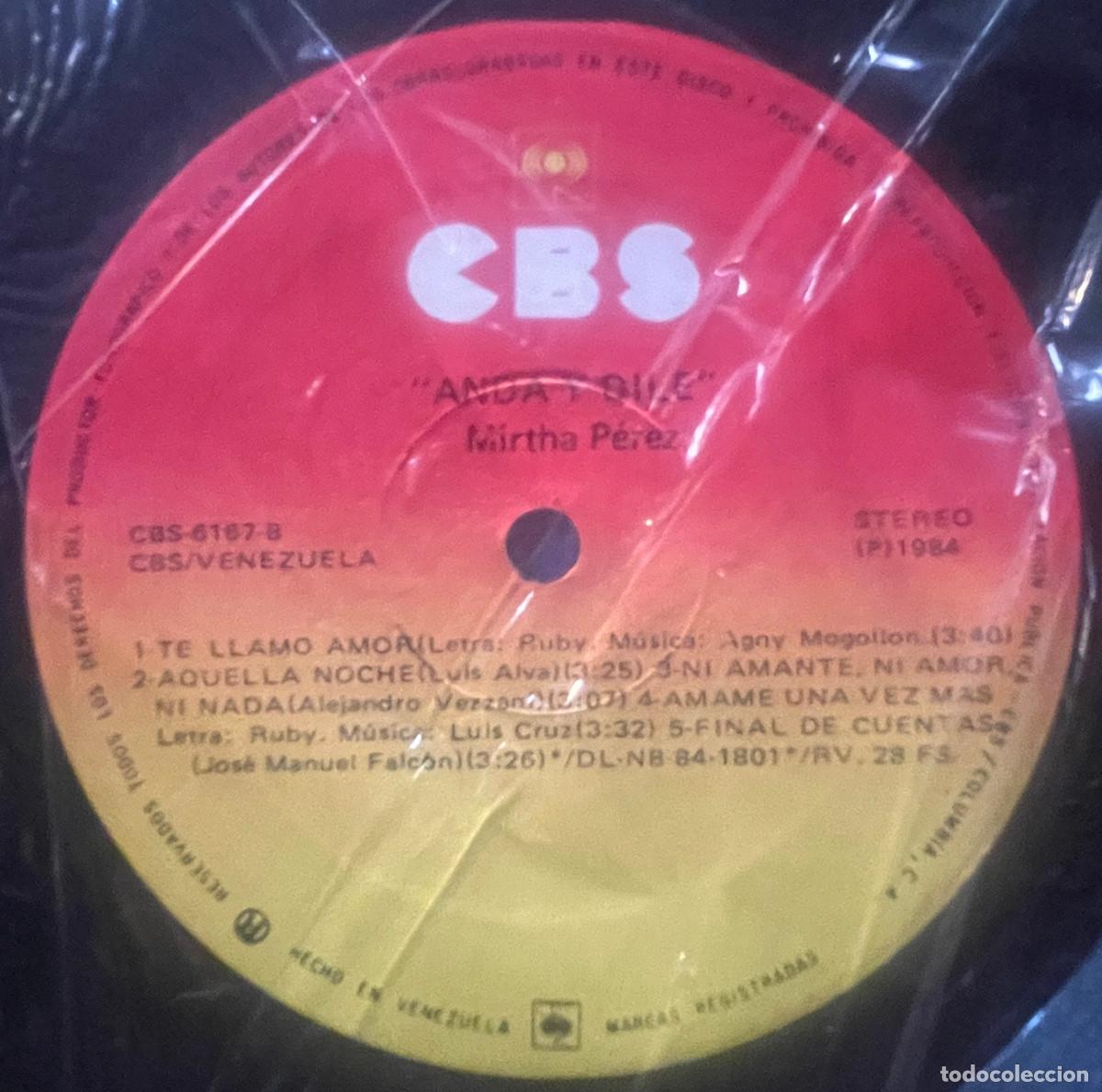 Discos de vinilo: MIRTHA / ANDA Y DILE / LP CBS 1984 / USA - Foto 3