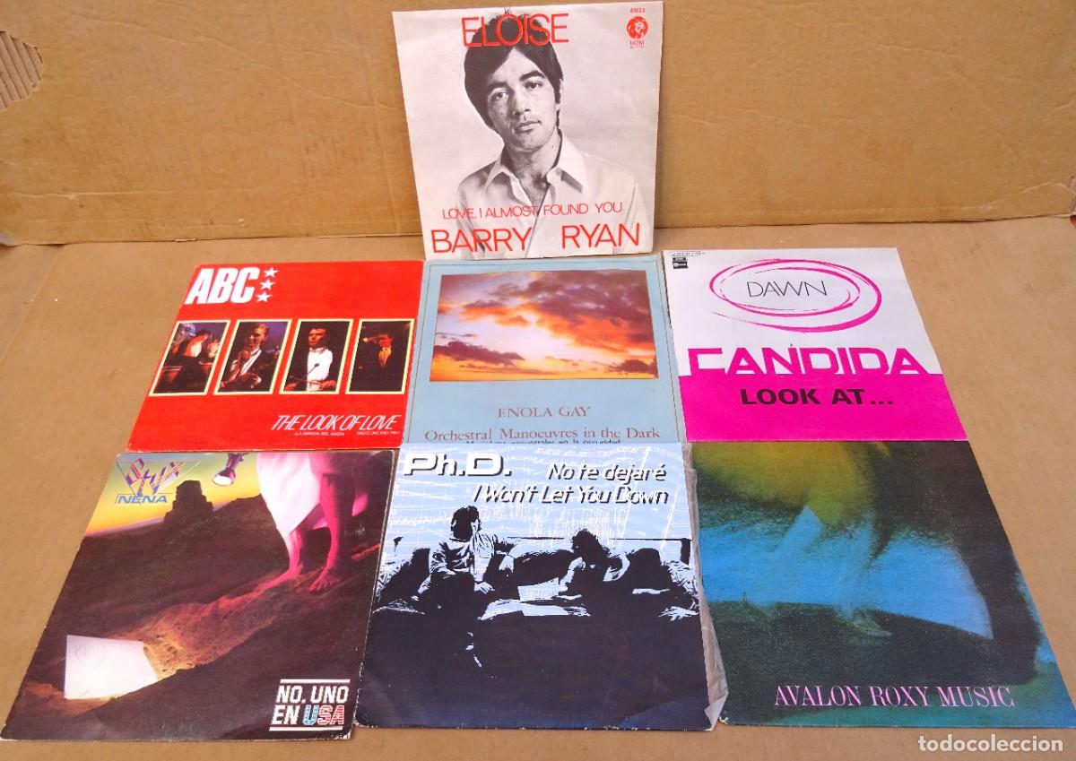 Discos de vinilo: Lote de 7 Singles New Wave,Glam- Rock,Rock psicod&eacute;lico&hellip;Eloise, Enola Gay, Roxy Music