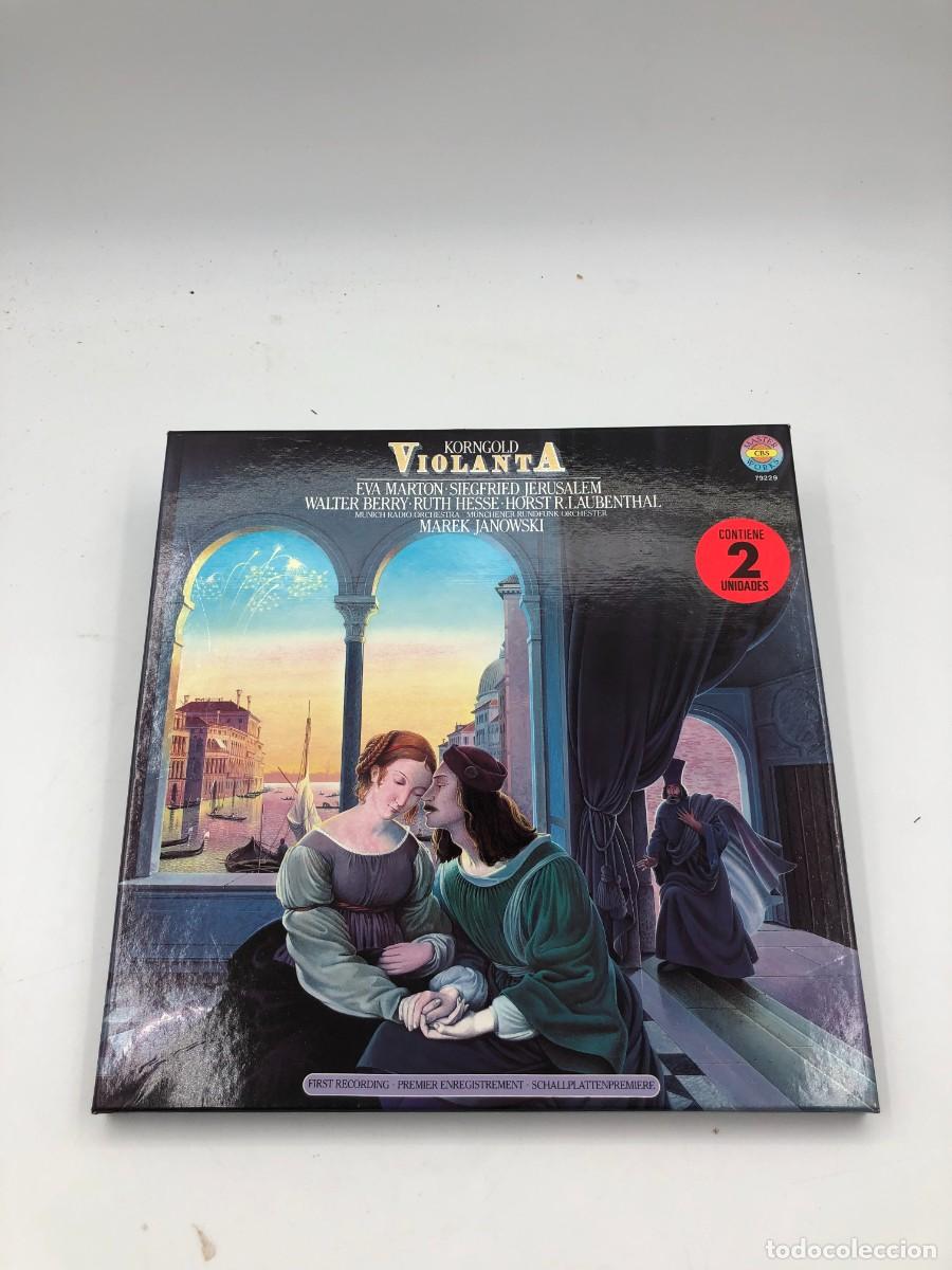 Discos de vinilo: KORNGOLD VIOLANTA - EVA MARTON SIEGFRIED JERUSALEM JANOWSKI - CAJA 2 LP + LIBRETO - CBS 1980