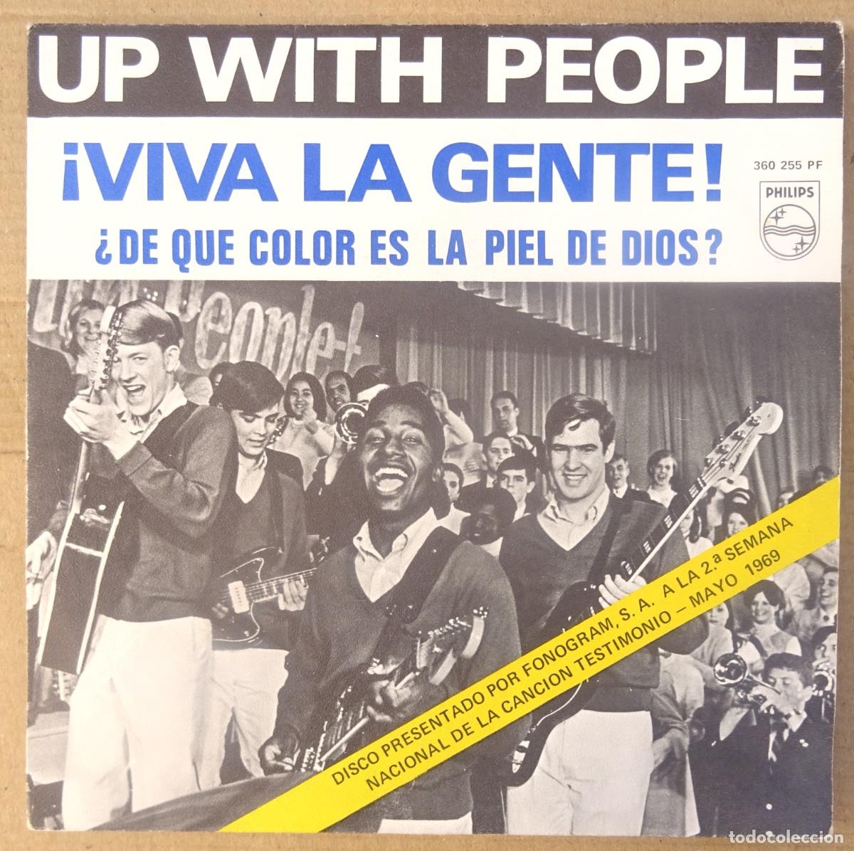 Discos de vinilo: UP WITH PEOPLE &iexcl;VIVA LA GENTE! -&iquest;DE QUE COLOR ES LA PIEL DE DIOS? Philips Madrid 1969