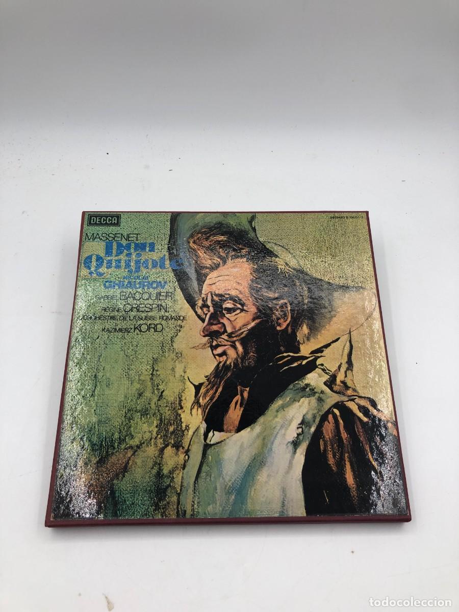Discos de vinilo: MASSENET DON QUIJOTE DON QUICHOTTE - GHIAUROV CRESPIN KAZIMIERZ KORD - CAJA 3 LP + LIBRO - DECCA1980