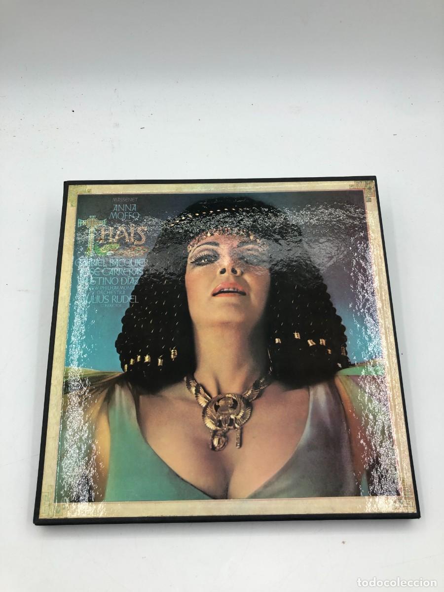 Discos de vinilo: MASSENET THAIS - ANNA MOFFO JOSE CARRERAS GABRIEL BACQUIER - CAJA 3 LP + LIBRO - RCA RED SEAL (1975)