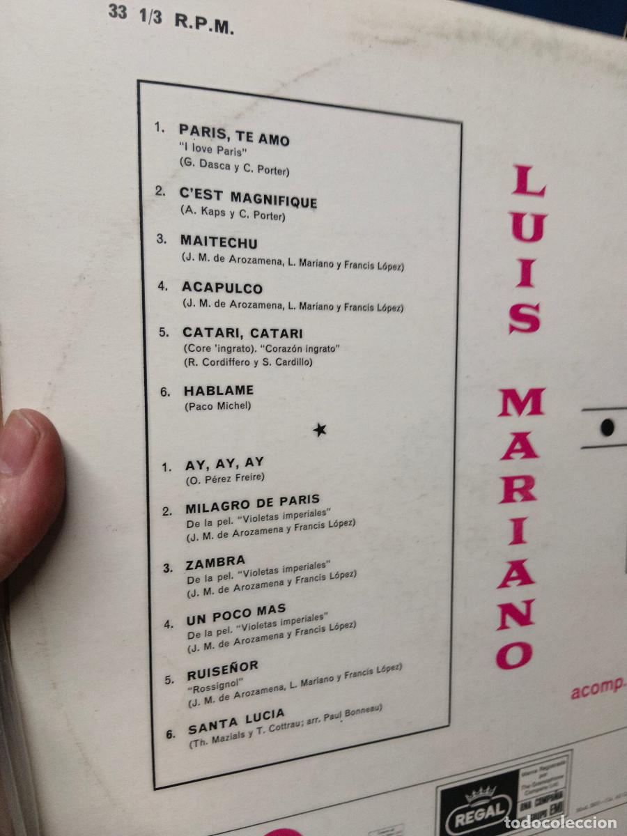 Discos de vinilo: Dos discos LPs LUIS MARIANO - Foto 4
