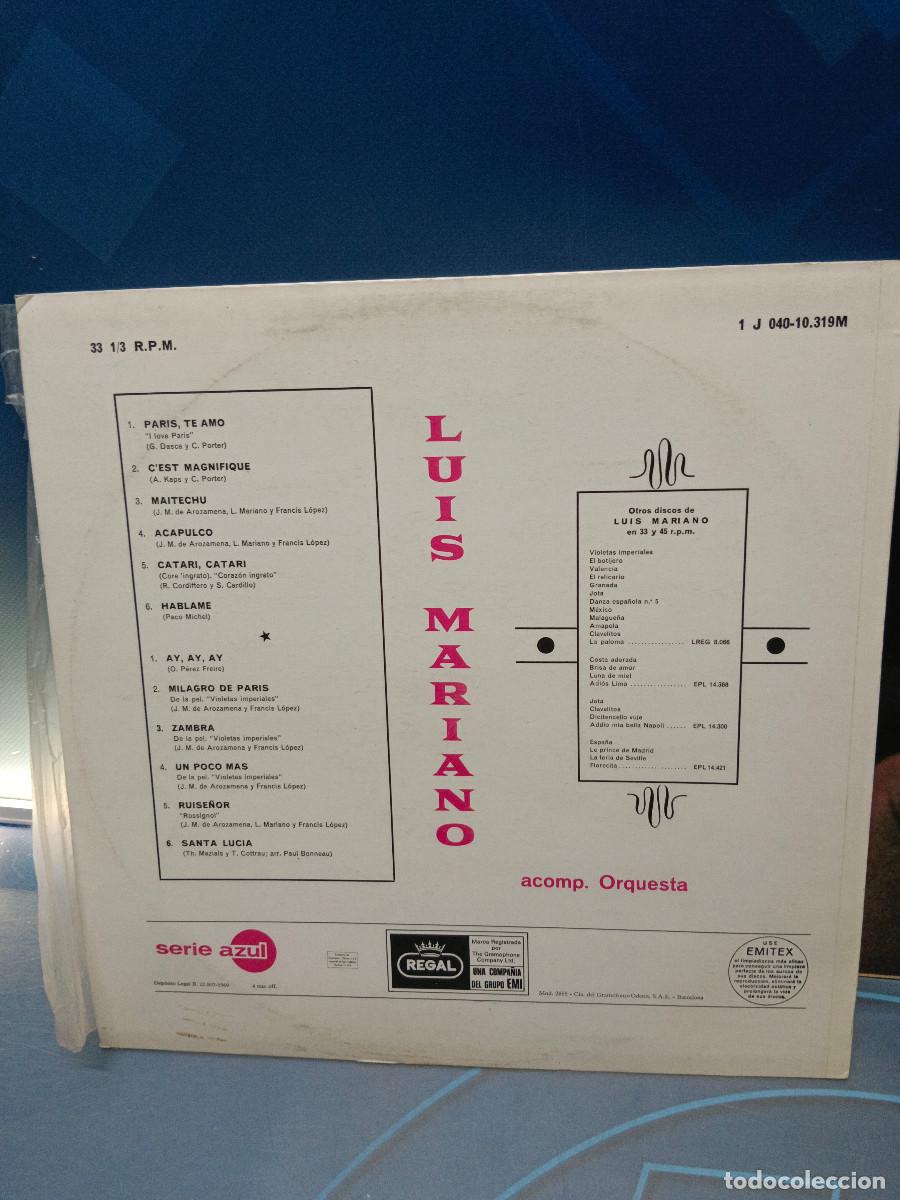 Discos de vinilo: Dos discos LPs LUIS MARIANO - Foto 6