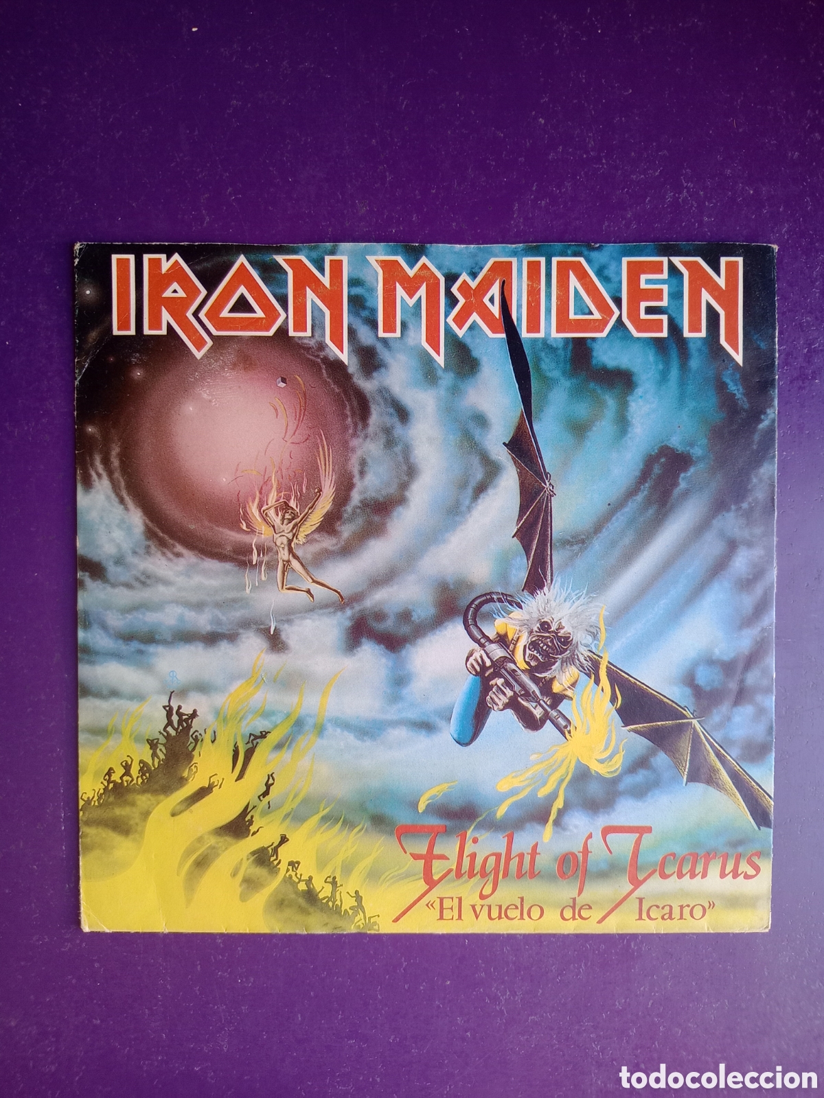 Discos de vinilo: Iron Maiden &ndash; Flight Of Icarus = El Vuelo De Icaro - Sg EMI 1983 - HEAVY METAL 80'S - POCO USO