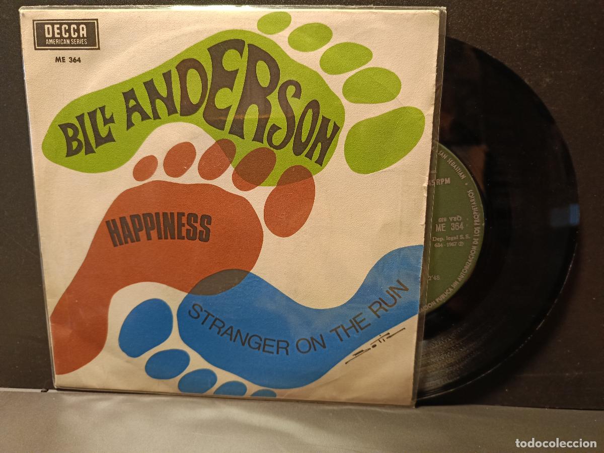 Discos de vinilo: BILL ANDERSON HAPPINESS SINGLE ESPA&Ntilde;A 1967 PDELUXE