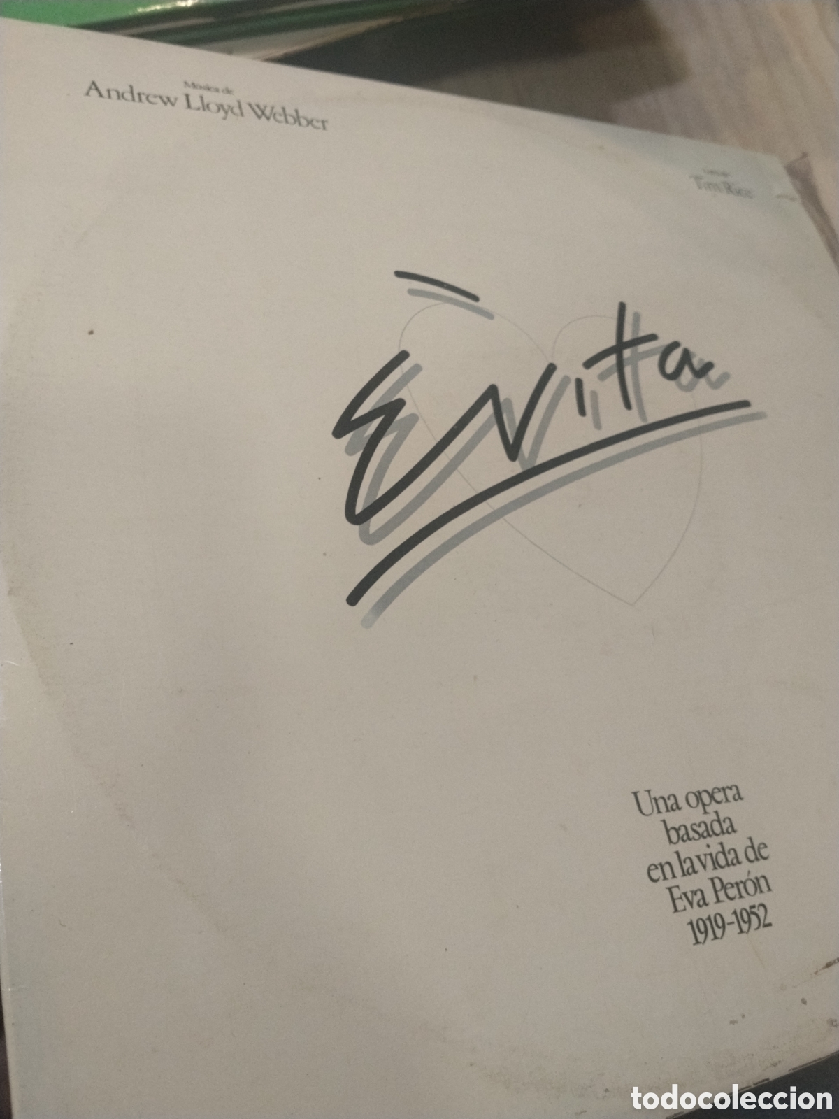 Discos de vinil: LP. Evita. M&uacute;sica Andrew Lloye Weber