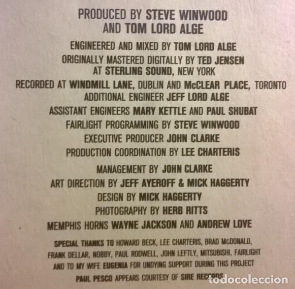 Discos de vinilo: Steve Winwood, Roll With It - LP - Foto 8