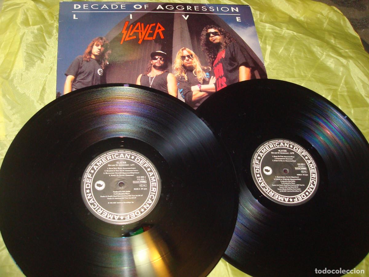 Discos de vinilo: SLAYER. DECADE OF AGGRESSION. LIVE. 2 LP&acute;S. DEF AMERICAN, 1991. IMPECABLE(#)