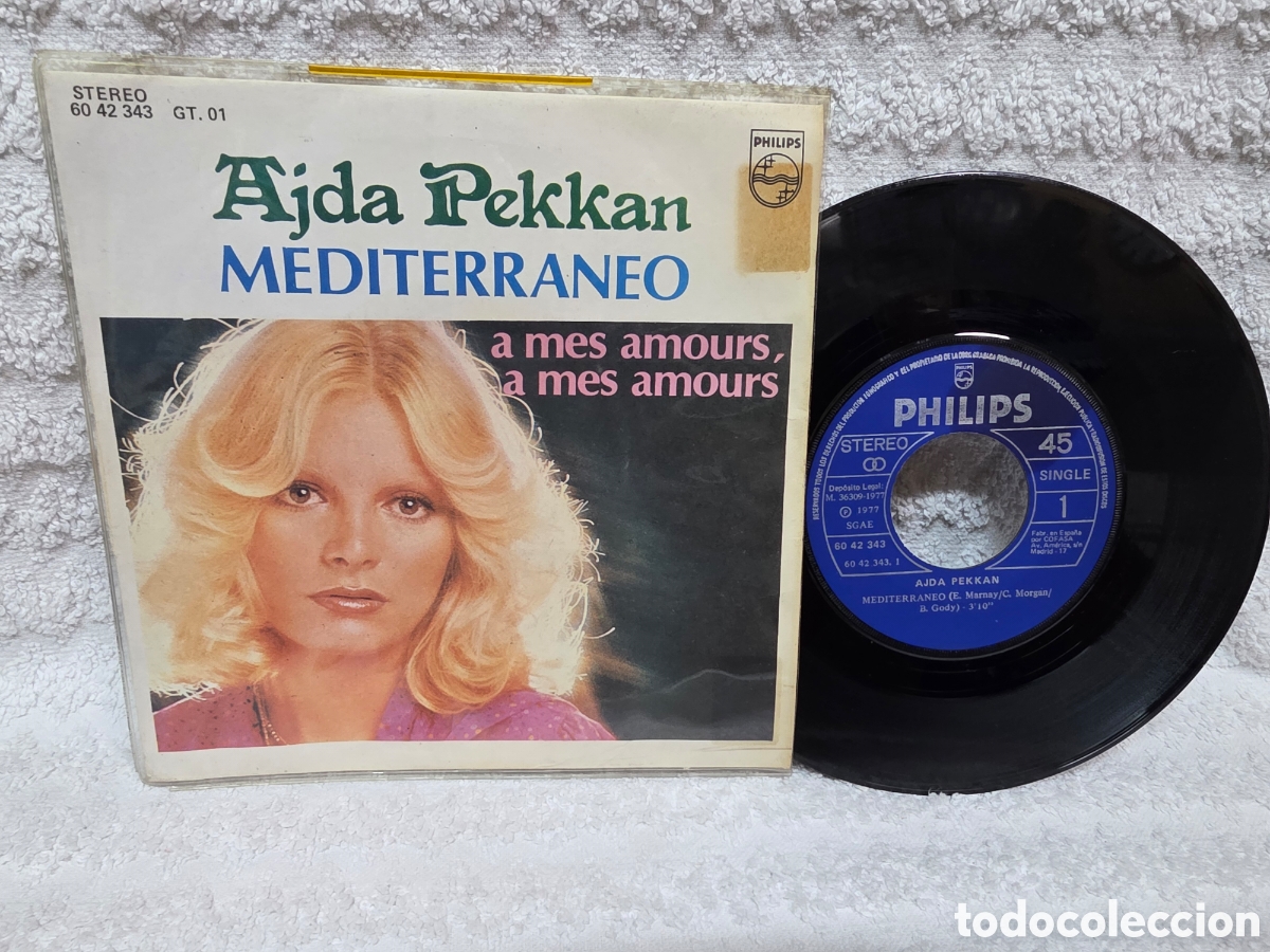 Discos de vinilo: Ajda Pekkan &ndash; Mediterraneo / A Mes Amours A Mes Amours 1977 Espa&ntilde;ol