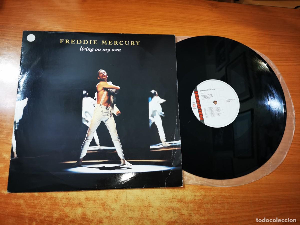 Discos de vinilo: FREDDIE MERCURY Living on my own REMIXES 12&rdquo; MAXI SINGLE VINILO DEL A&Ntilde;O 1993 UK QUEEN 4 TEMAS