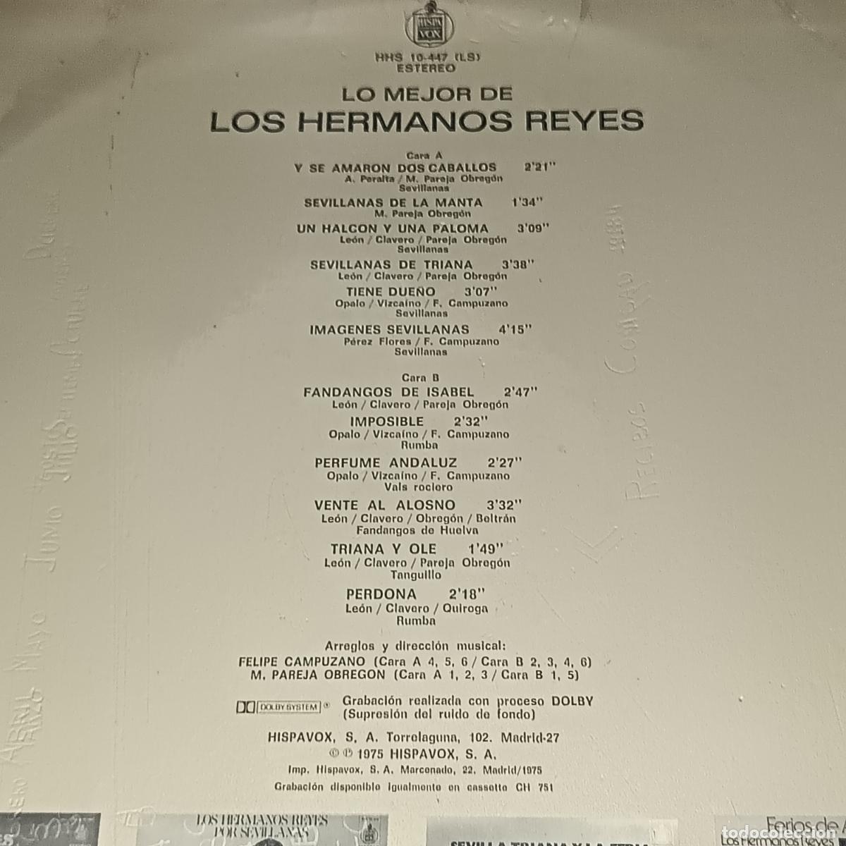 Discos de vinilo: LP Lo mejor de LOS HERMANOS REYES. - Foto 2