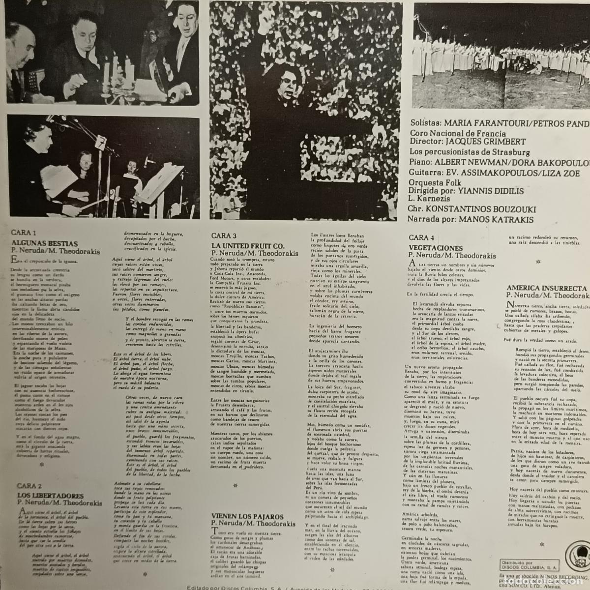 Discos de vinilo: 2LP Mikis Theodorakis &ndash; Pablo Neruda. Canto General. - Foto 2