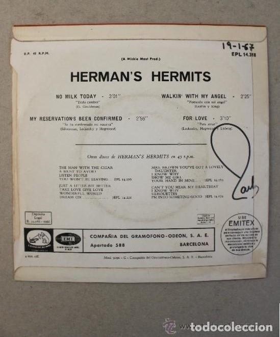 Discos de vinilo: DISCO HERMAN&acute;S HERMITS NO MILK TODAY - Foto 2
