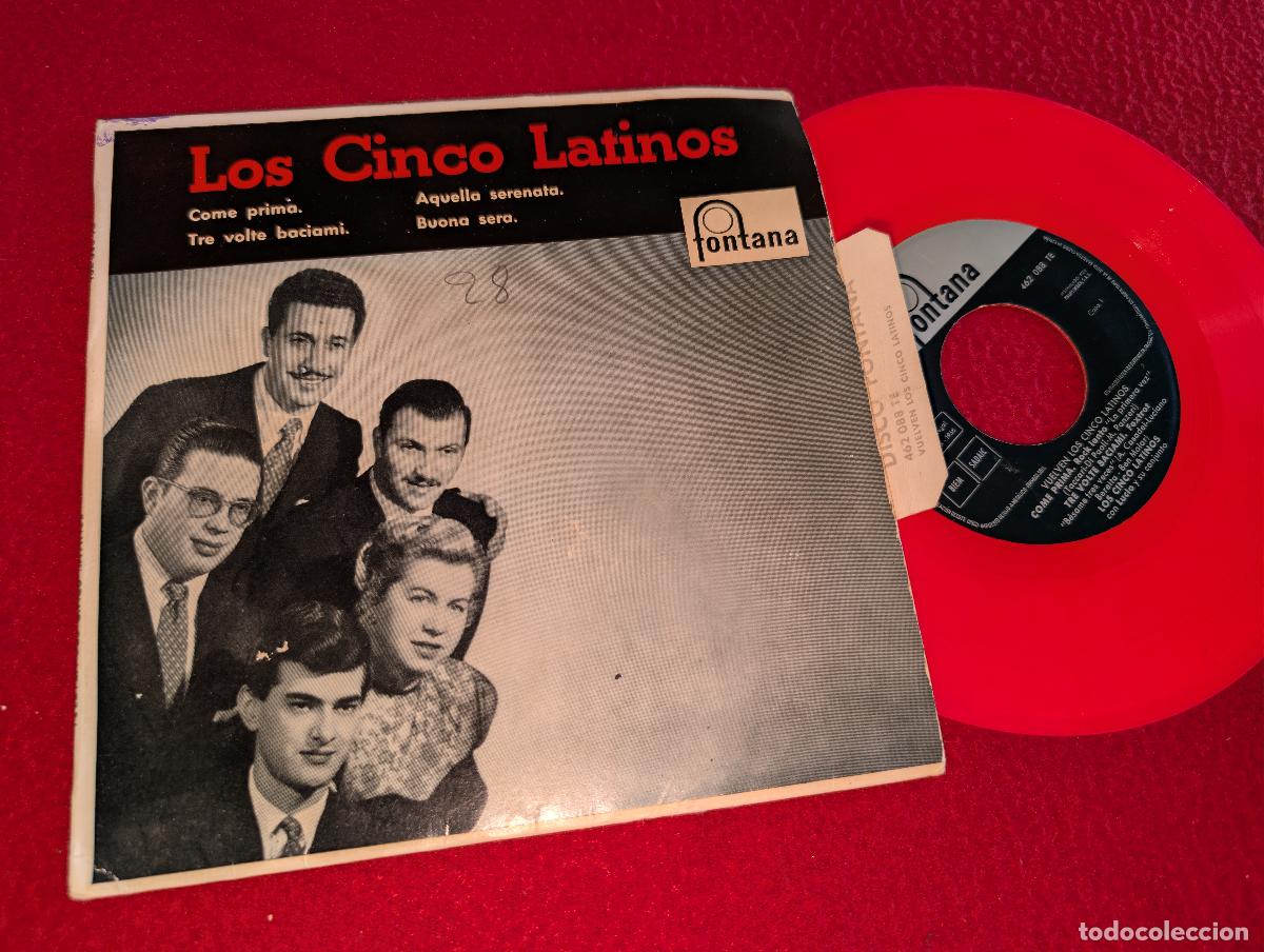 Discos de vinilo: LOS CINCO LATINOS Come prima/Tre volte baciami/Aquella serenata/Buona sera EP 1960 VINILO ROSA