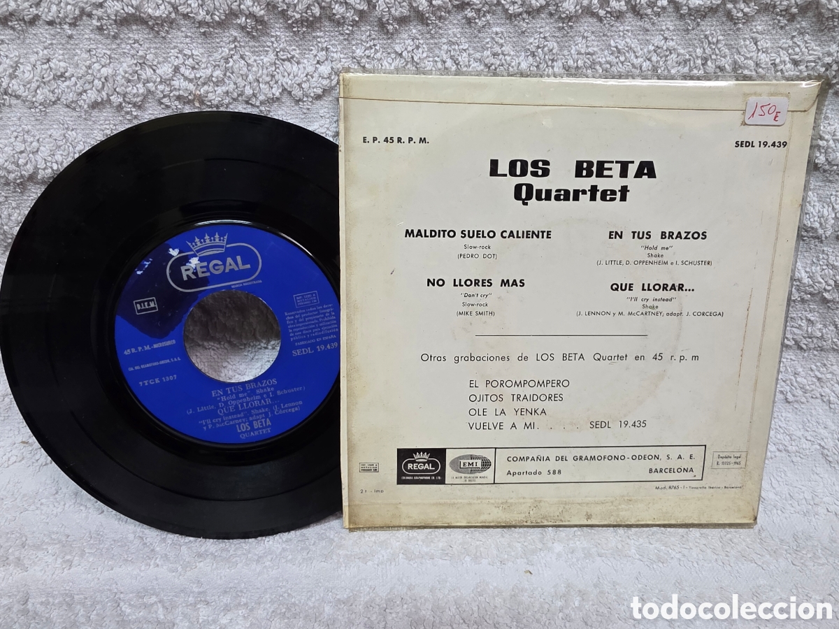 Discos de vinilo: Los Beta Quartet&nbsp;&ndash;&nbsp;Maldito Suelo Caliente Ep 1965 - Foto 2