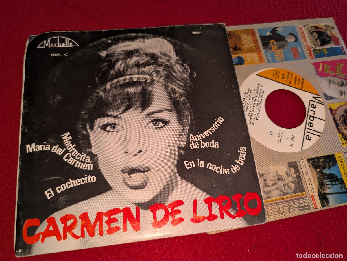 Discos de vinilo: CARMEN DE LIRIO En la noche de boda/Madrecita Maria del Carmen +2 EP 7'' 1968 Marbella