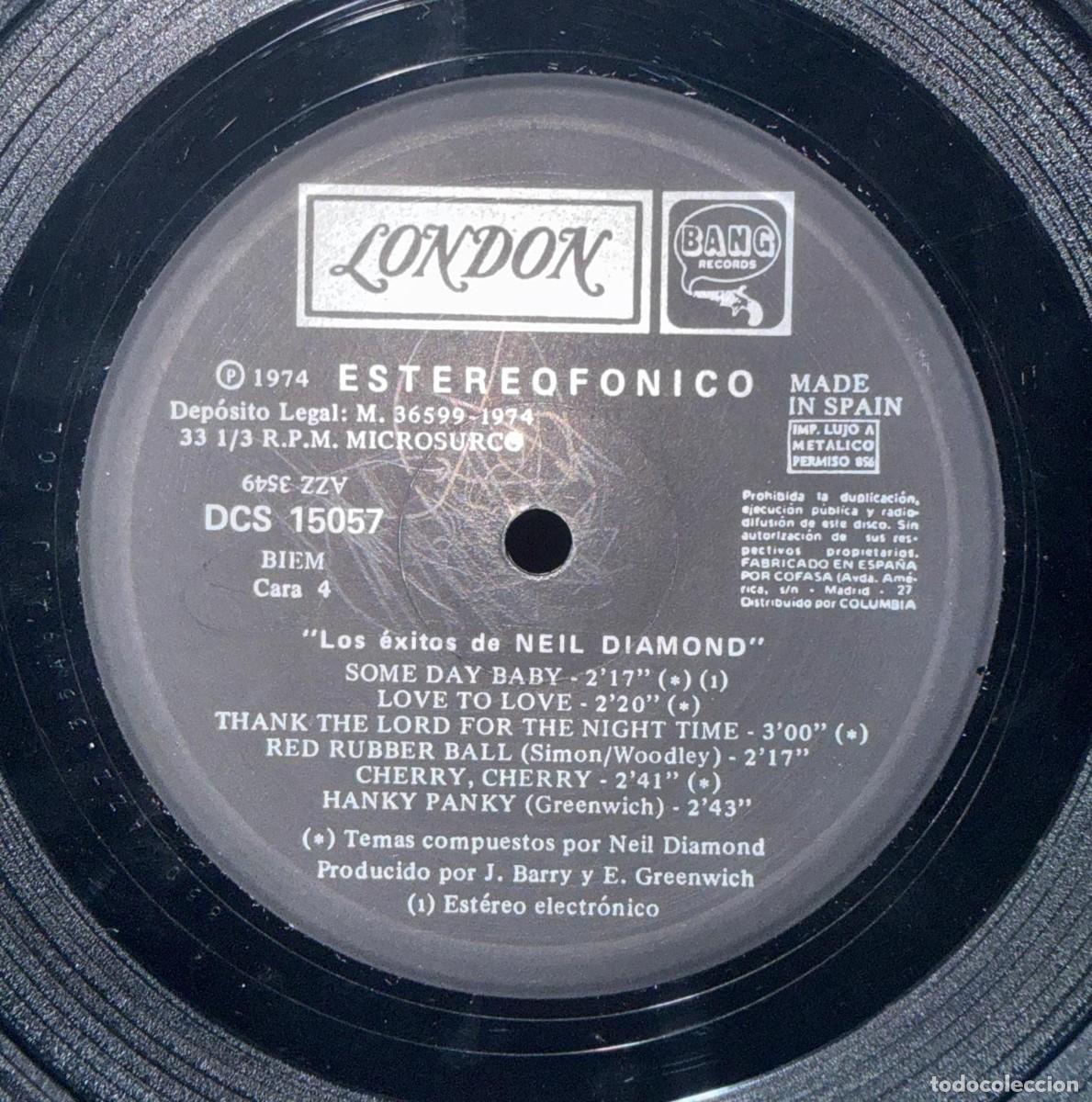 Discos de vinilo: Neil Diamond &ndash; &Eacute;xitos. Disco vinilo. Edic. Spain. 1974 - Foto 4