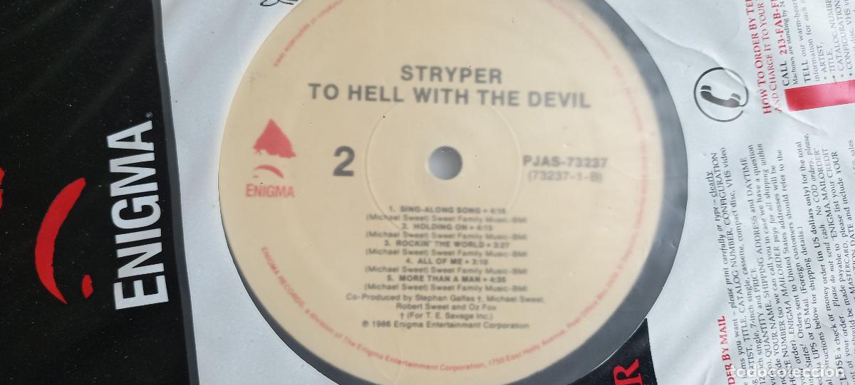 Discos de vinilo: Stryper &ndash; To Hell With The Devil. 1986 US. Enigma &ndash; PJAS-73237. LP Vinilo - Foto 2
