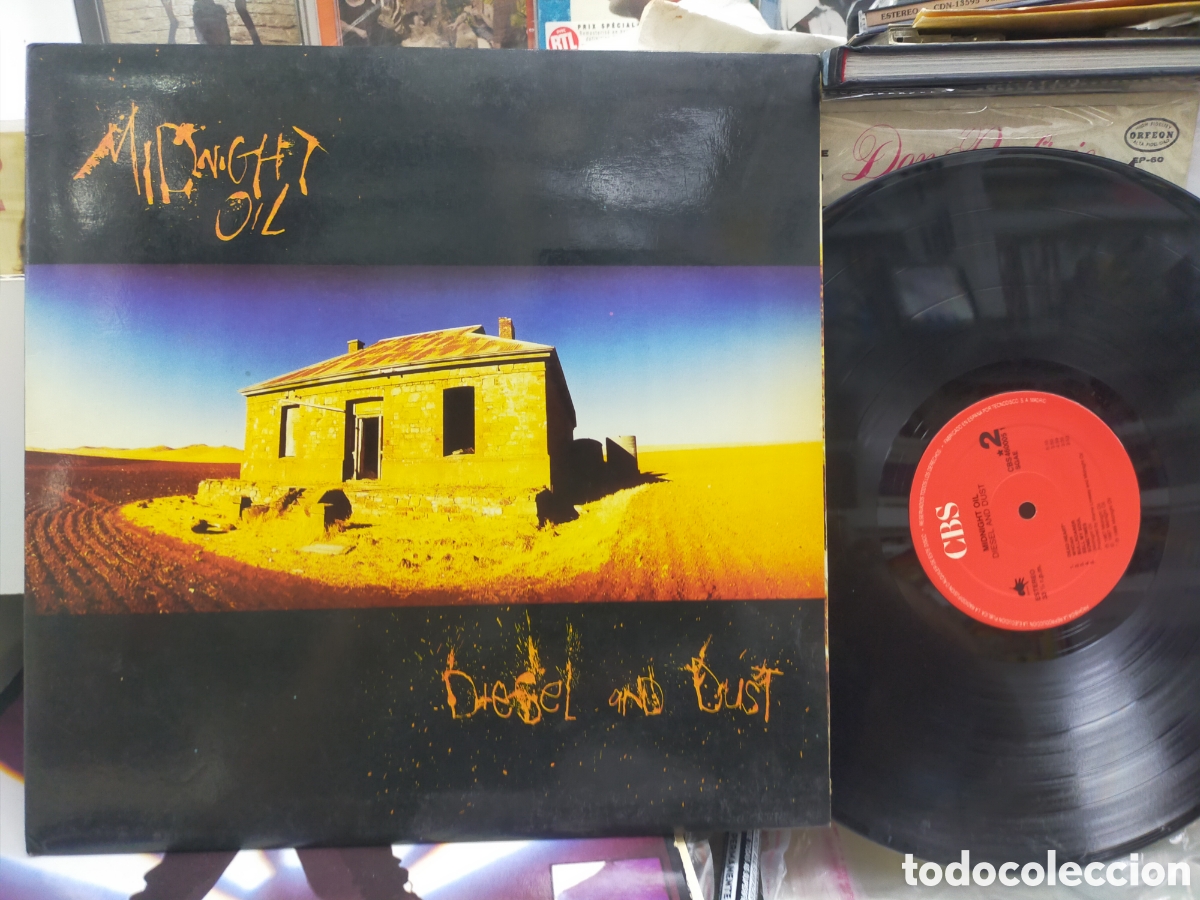 Discos de vinilo: Midnight oil LP diesel and dust carpeta doble 1989