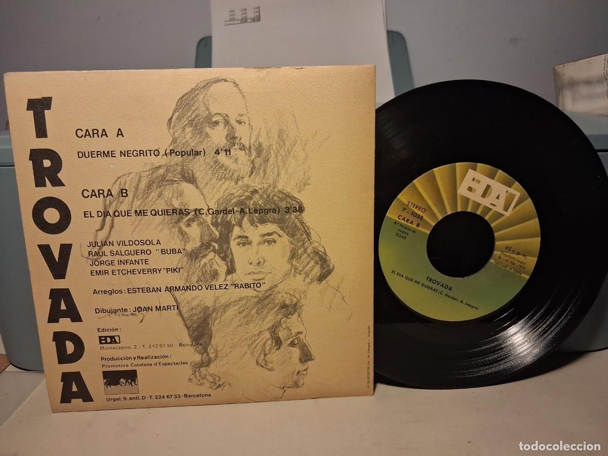 Discos de vinilo: SG TROVADA : DUERME NEGRITO - Foto 2