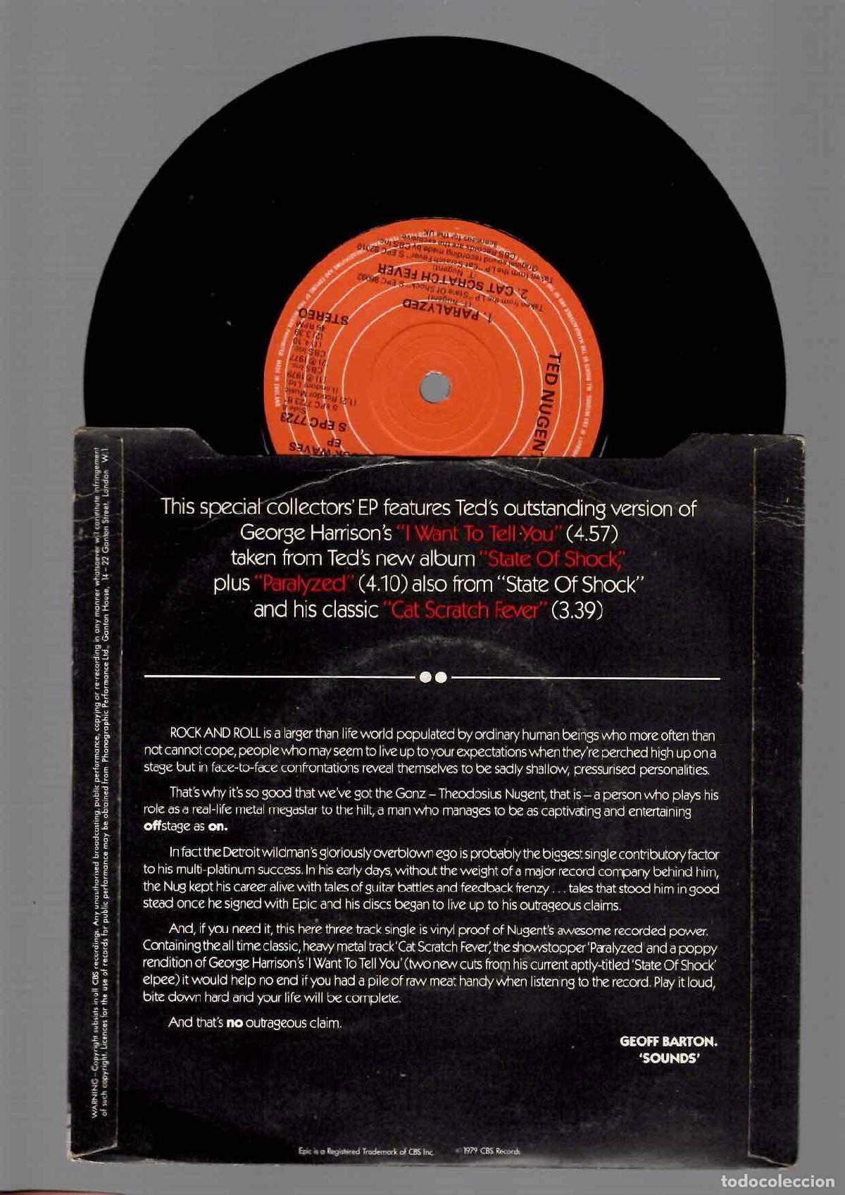 Discos de vinilo: EP TED NUGENT SHOCK WAVES. CBS 1979 - Foto 2