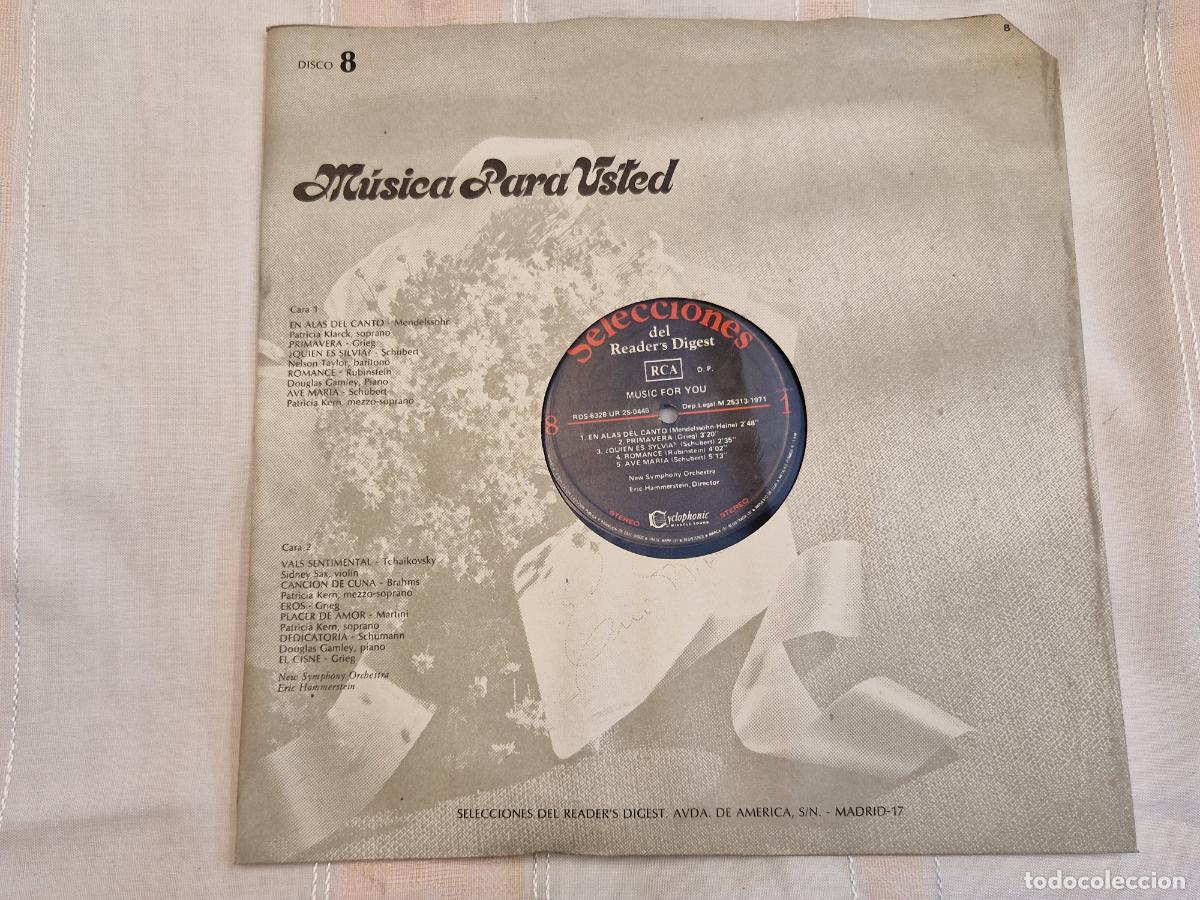 Discos de vinilo: SINGLE. MUSICA PARA USTED. SLECCIONES DEL READER'S DIGEST. EN LAS ALAS DEL CANTO. N8