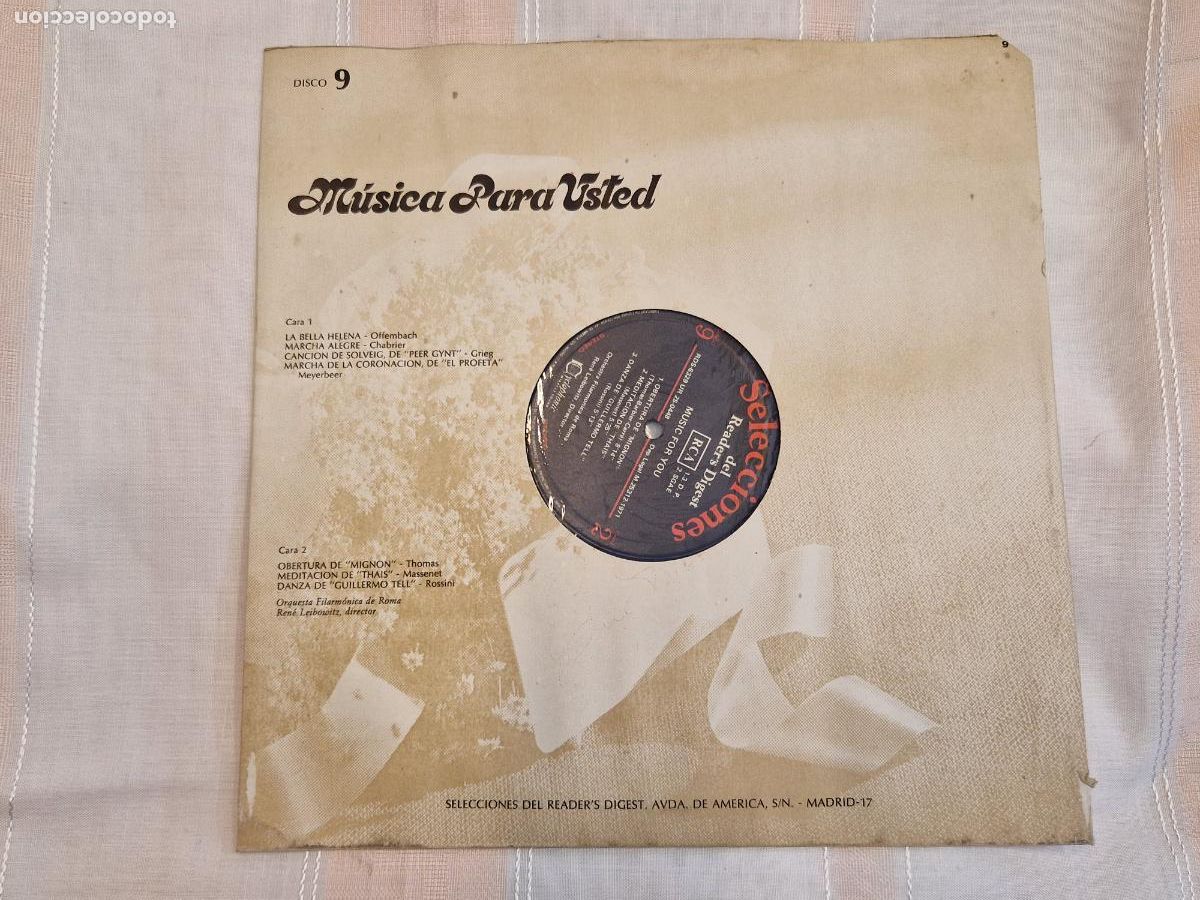 Discos de vinilo: SINGLE. MUSICA PARA USTED. SLECCIONES DEL READER'S DIGEST. LA BELLA HELENA. OFFEMBACH. N 9