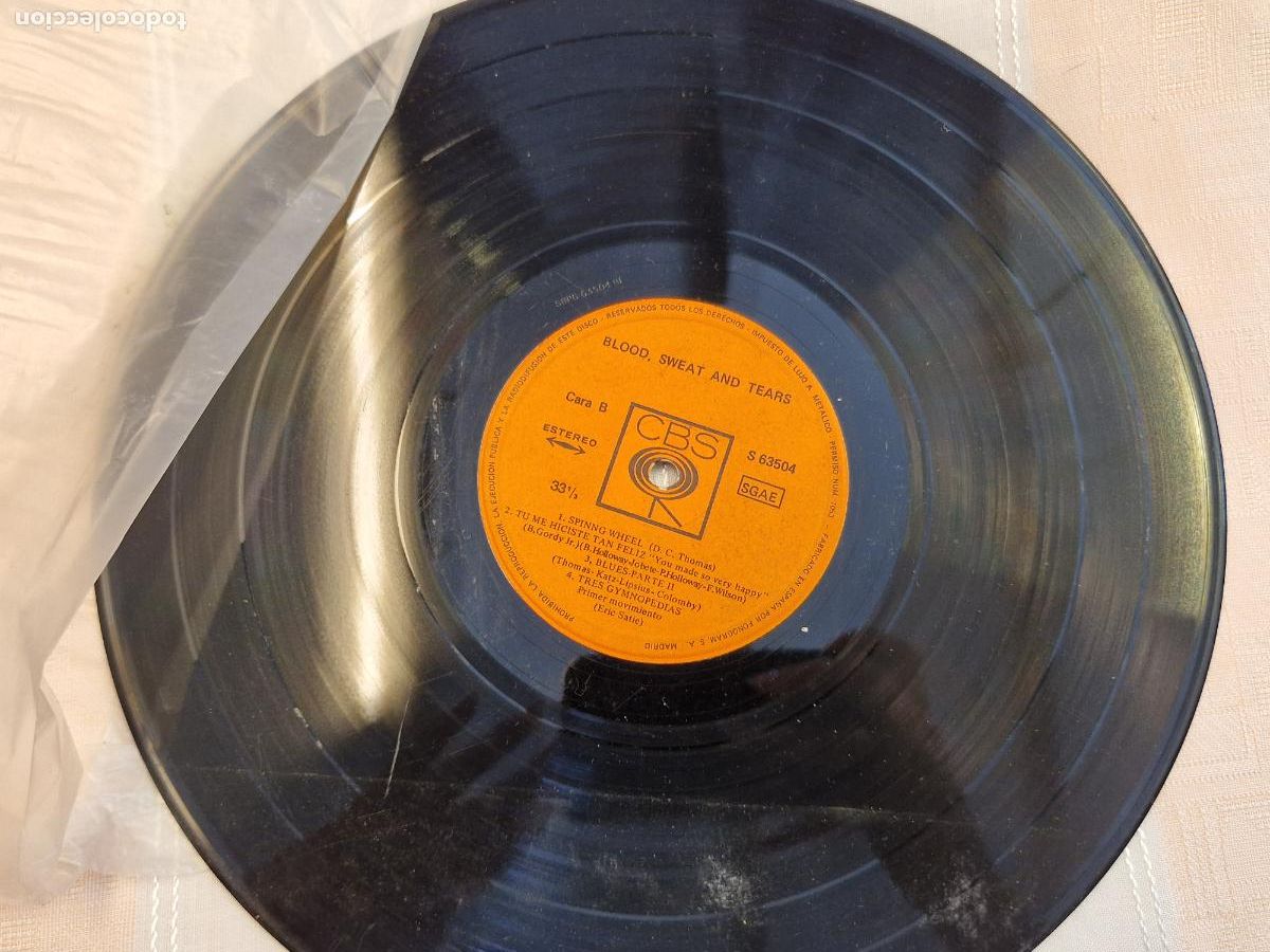Discos de vinilo: SINGLE. BLOOD. SWEAT AND TEARS. SPINNG WHEEL.