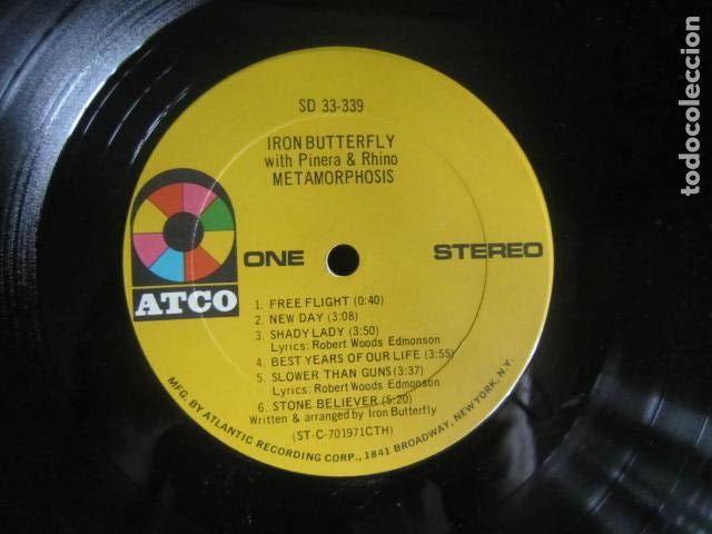 Discos de vinilo: IRON BUTTERFLY - METAMORPHOSIS LP - ORIGINAL U.S.A. - ATCO RECORDS 1970 - STEREO - SIN FUNDA -