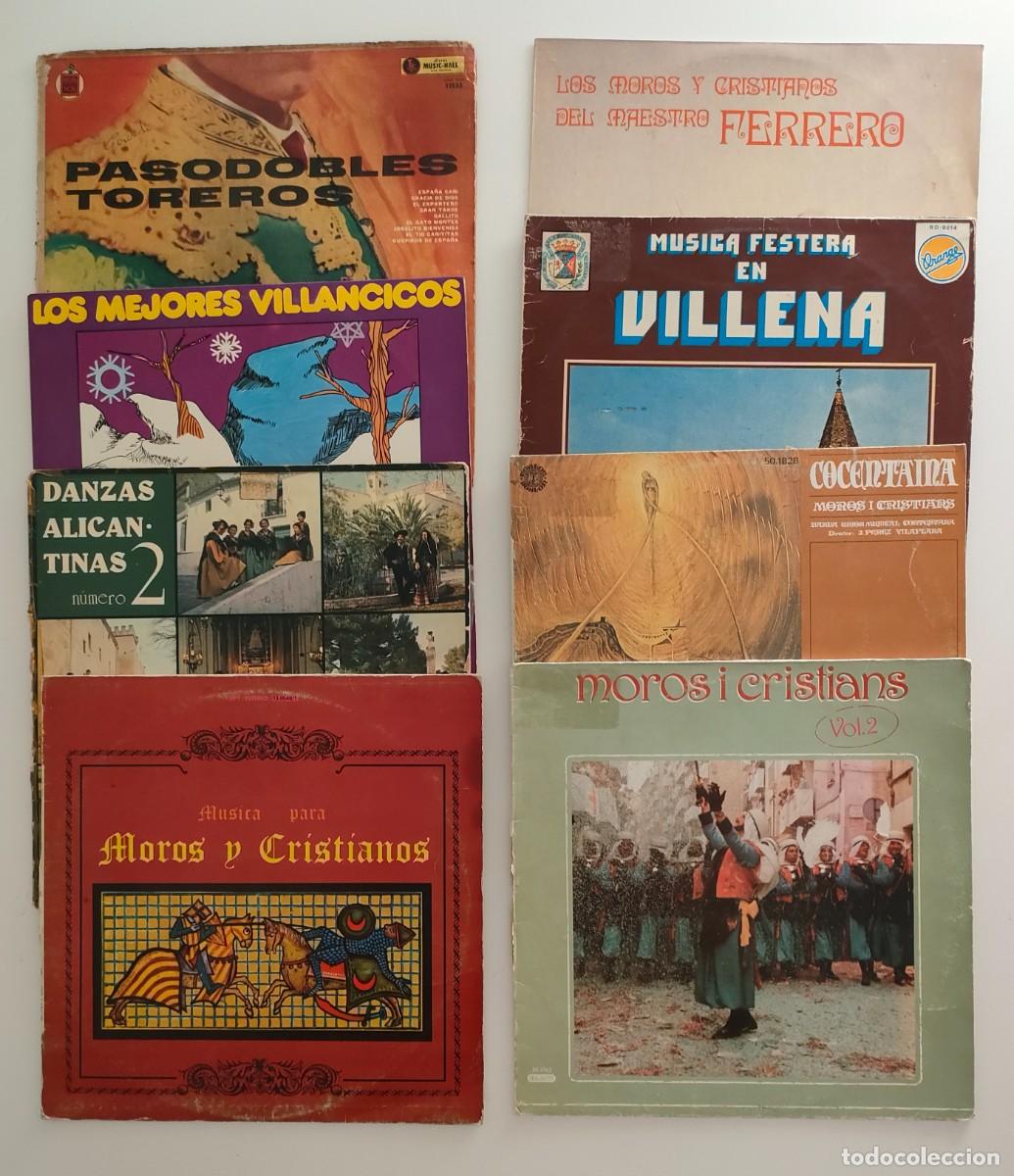 Vinyl records: Lote 8 &aacute;lbumes discos de vinilo LP Moros y Cristianos y Fiestas