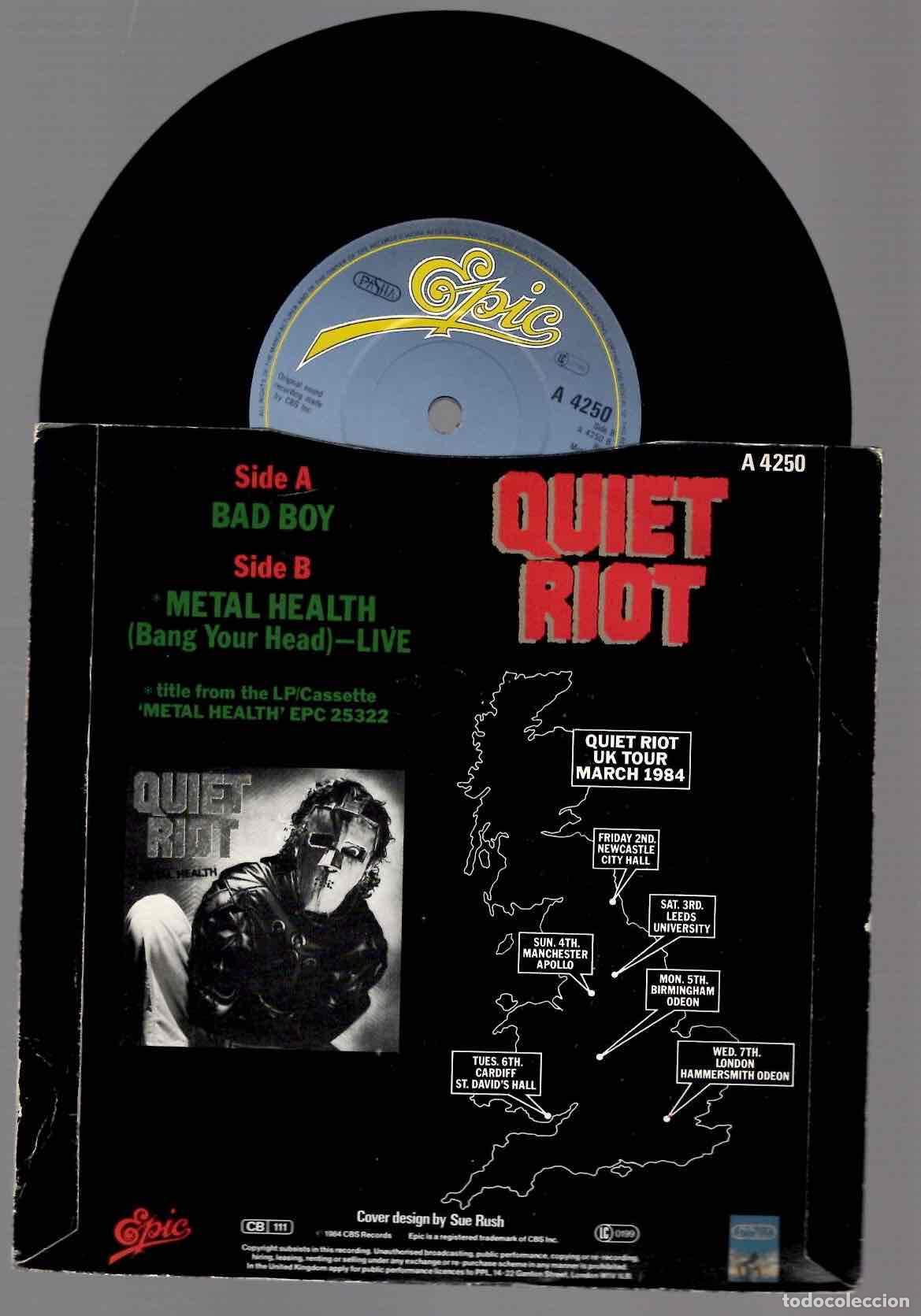 Discos de vinilo: SINGLE QUIET RIOT BAD BOY. EPIC 1984 - Foto 2