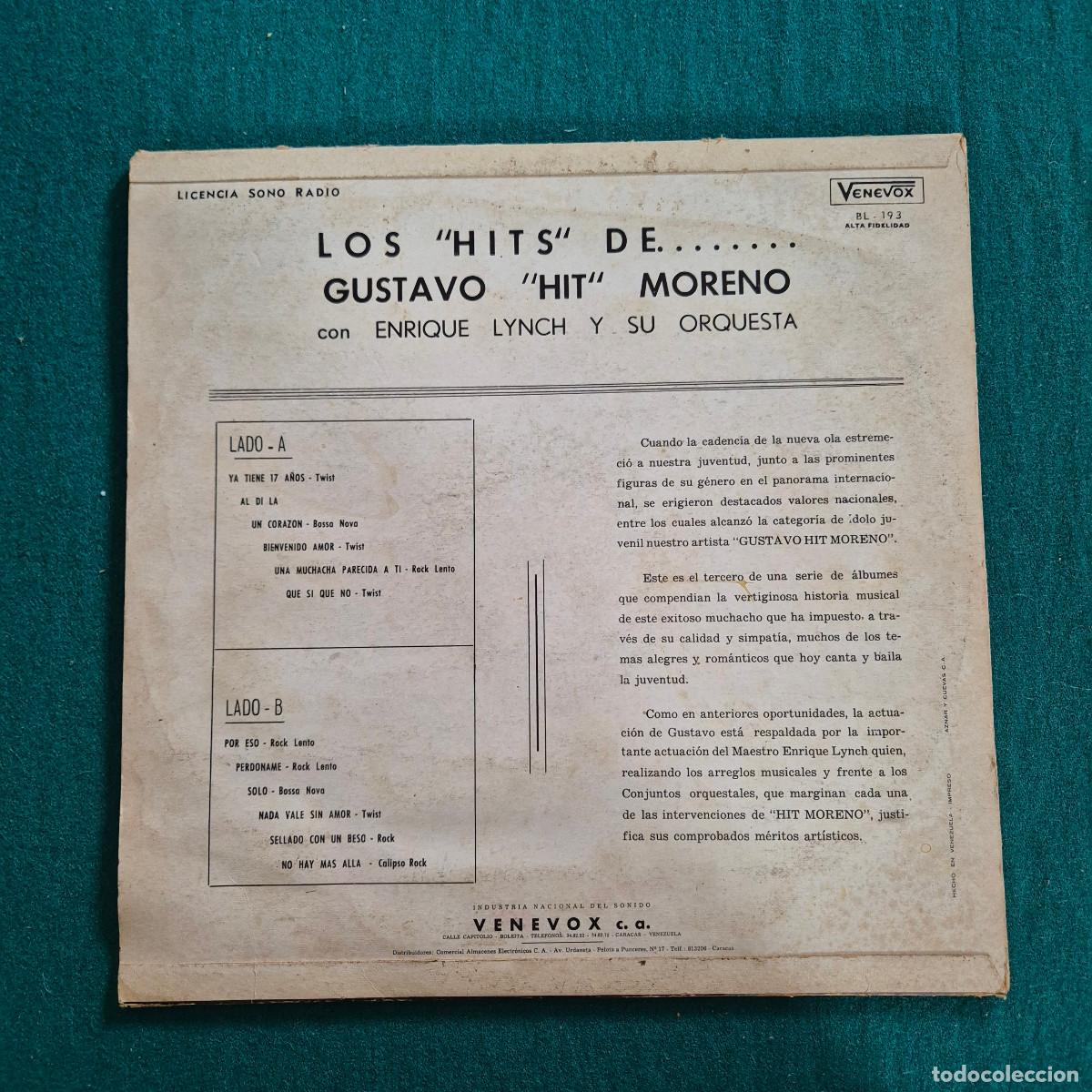 Discos de vinilo: Gustavo Hit Moreno &ndash; Los Hit&acute;s De... - Foto 2