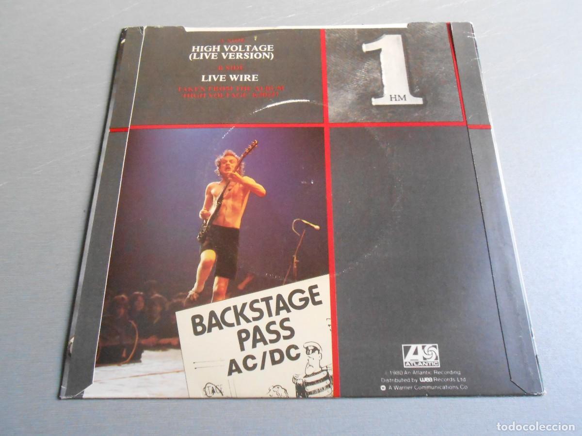 Discos de vinilo: AC / DC, SG, HIGH VOLTAGE (LIVE VERSION) + 1, A&Ntilde;O 1980, ATLANTIC HM 1 - Foto 2
