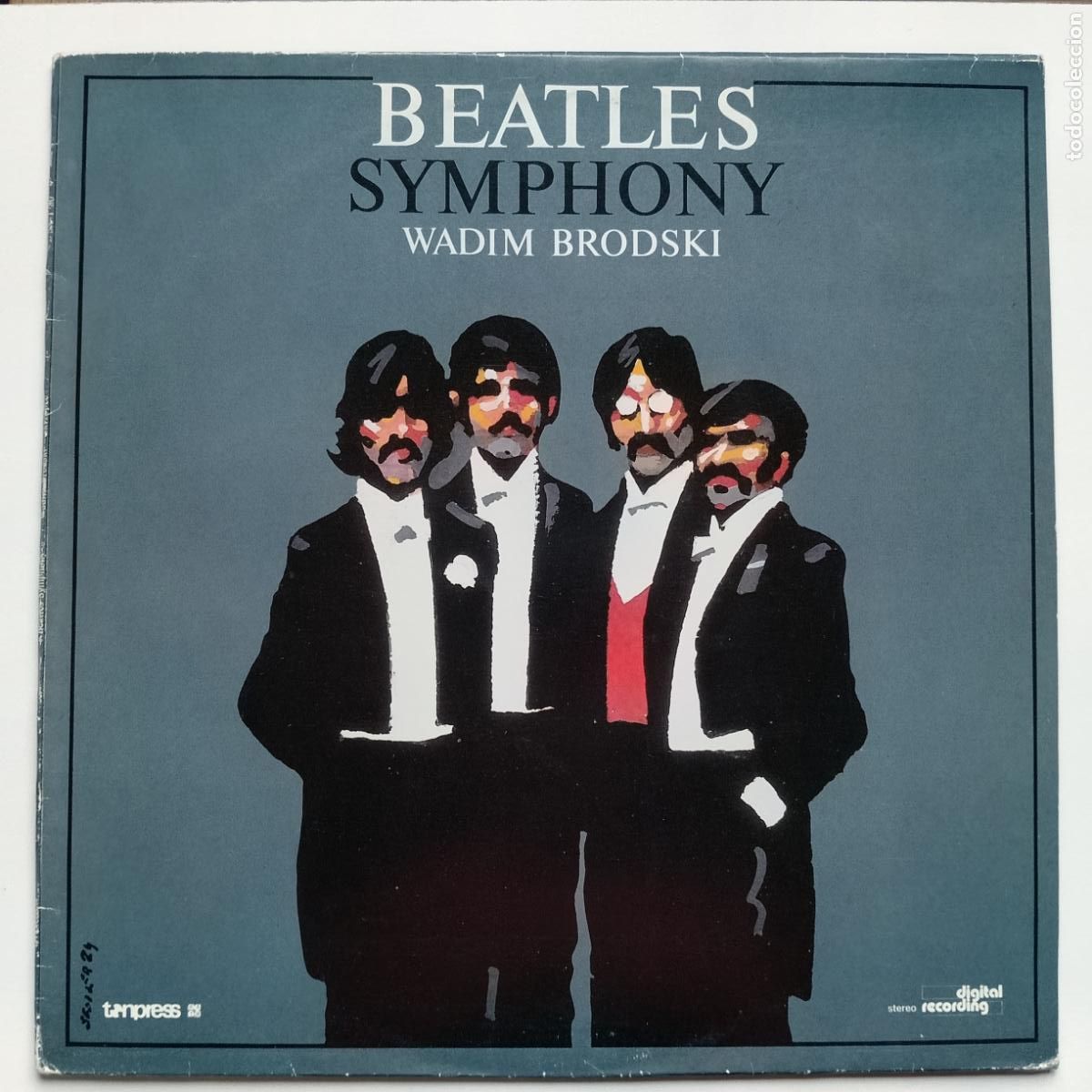 Discos de vinilo: Wadim Brodski-Beatles Symphony (LP Tonpress 1988) Portada Waldermar Swierzy, McCartney & Lennon