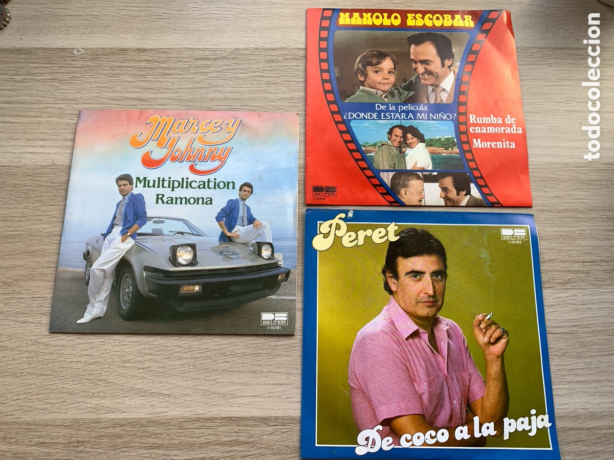 Discos de vinilo: &bull;Lote x9 Singles PERET - MANOLO ESCOBAR - MARCE Y JOHNNY